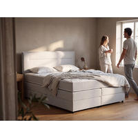 BOXSPRING KREVET     svijetlo siva  - svijetlo siva/crna, Moderno, drvni materijal/tekstil (208/182cm) - Hom`in