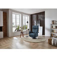 RELAXSESSEL in Leder Blau  - Blau/Edelstahlfarben, Design, Leder/Metall (78/112/85cm) - Cantus