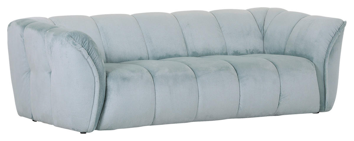 BIGSOFA Plüsch Mintgrün  - Schwarz/Mintgrün, KONVENTIONELL, Kunststoff/Textil (220/67/106cm) - Carryhome