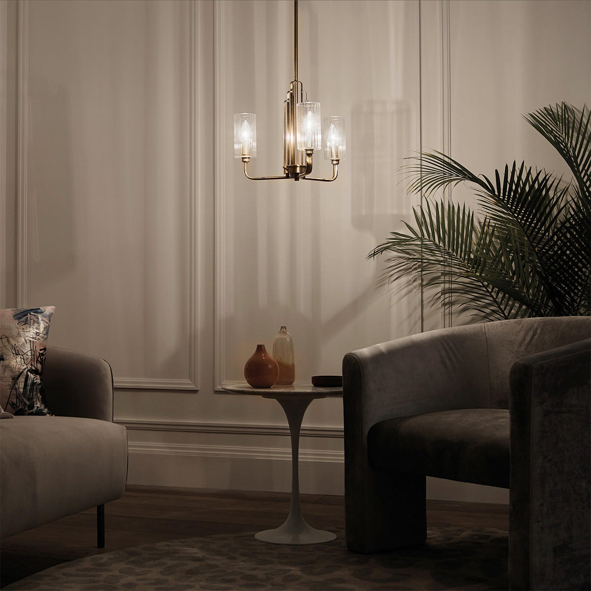KRONLEUCHTER 45.9/47.9 cm    - Messingfarben, Konventionell, Glas/Metall (45.9/47.9cm) - Elstead Lighting