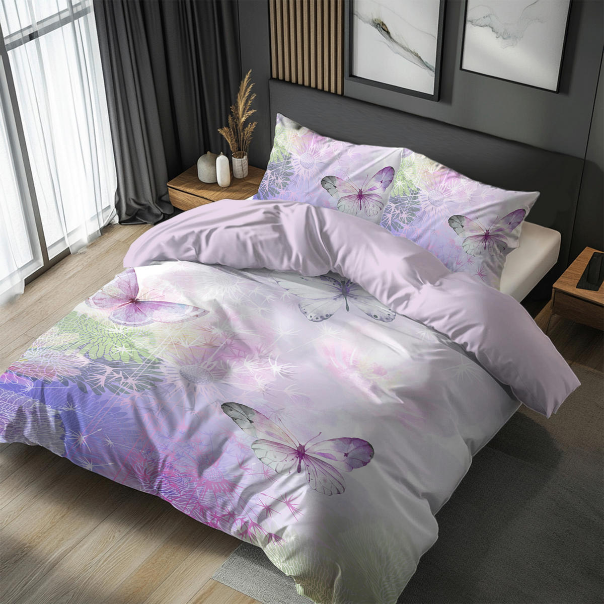 POSTELJINA SA DVA LICA 200/200 cm saten lila  - lila, tekstil (200/200cm) - Esposa