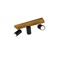 STRAHLER - Schwarz, Design, Holz/Metall (44/16/9cm) - Trio Leuchten