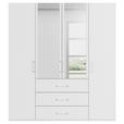 DREHTÜRENSCHRANK  in Weiß  - Weiß, Design, Glas/Holzwerkstoff (201/223/60cm) - Novel