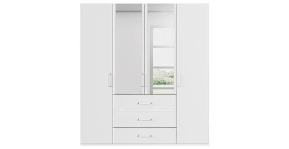 DREHTÜRENSCHRANK  in Weiß  - Weiß, Design, Glas/Holzwerkstoff (201/223/60cm) - Novel