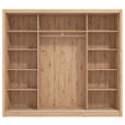 SCHIEBETÜRENSCHRANK 242/215,5/60 cm 3-türig Eiche Artisan  - Schwarz/Eiche Artisan, Basics, Glas/Holzwerkstoff (242/215,5/60cm) - Xora