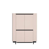 VITRINA, črna, peščene barve - črna/peščene barve, Design, leseni material (130,3/161,1/44,8cm) - Hom`in