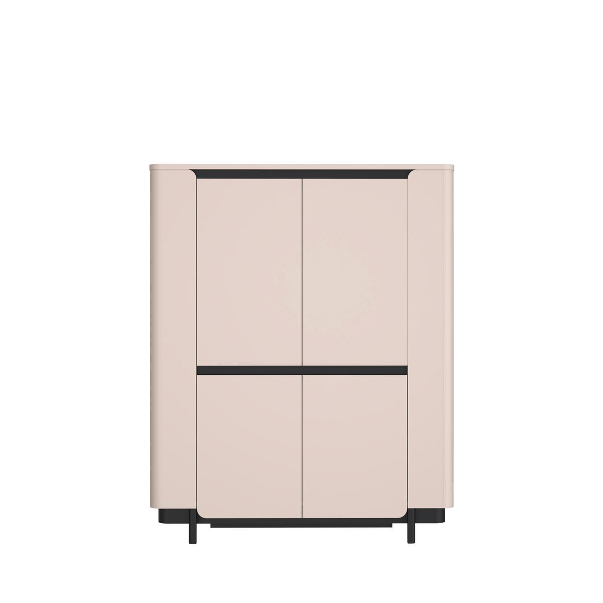 VITRINA, črna, peščene barve - črna/peščene barve, Design, leseni material (130,3/161,1/44,8cm) - Hom`in