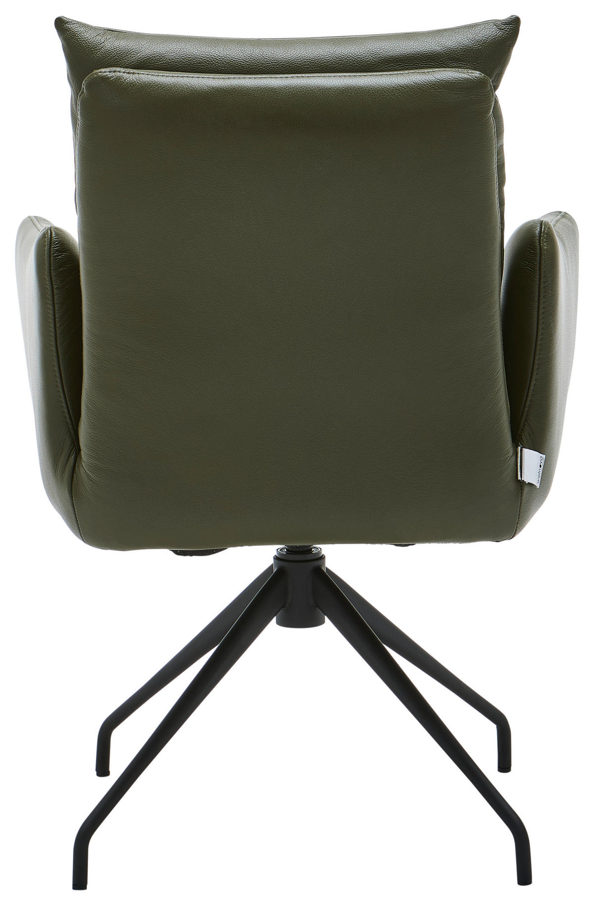 ARMLEHNSTUHL  in Echtleder pigmentiert  - Dunkelgrün/Schwarz, Design, Leder/Metall (59/85/67cm) - Welnova
