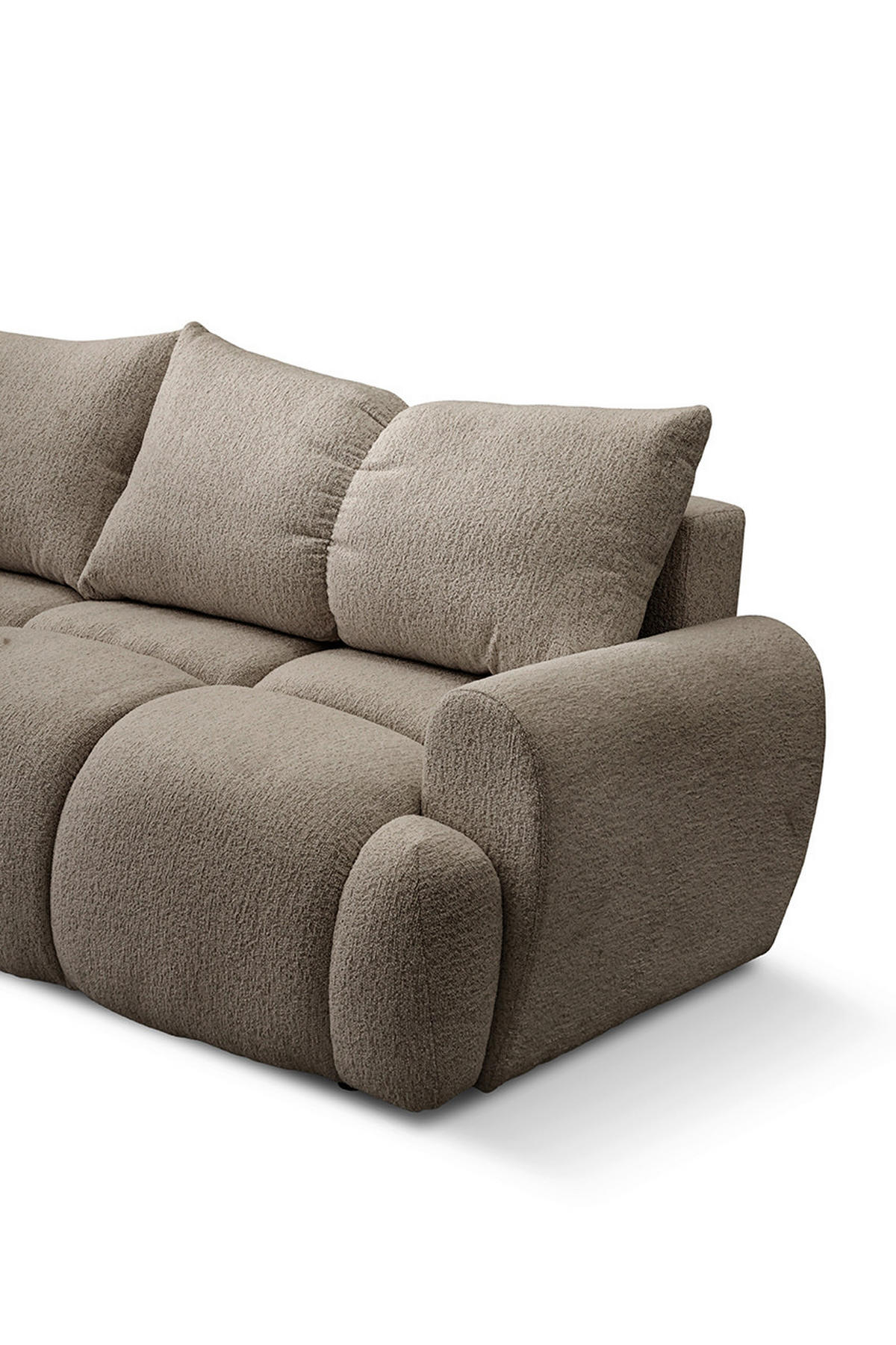 SCHLAFSOFA ALBA Struktur Braun  inkl. Bettkasten, Schlaffunktion  - Schwarz/Braun, Design, Holz/Textil (242/93/104cm) - MID.YOU