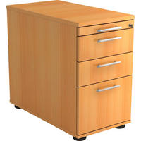 ANSTELLCONTAINER Buchefarben  - Buchefarben/Alufarben, KONVENTIONELL, Holzwerkstoff/Kunststoff (42,8/72-76/80cm) - Venda