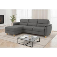 ROHOVÁ SEDAČKA, koža, mokka - farba duba/mokka, Basics, koža/drevo (163/244cm) - Sit & More