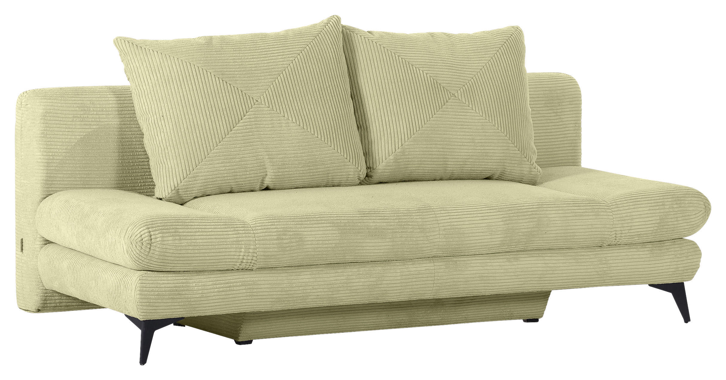 SOFA LEŽAJ svetlozelena  - svetlozelena/crna, Konvencionalno, tekstil/metal (200/78/95cm) - home24