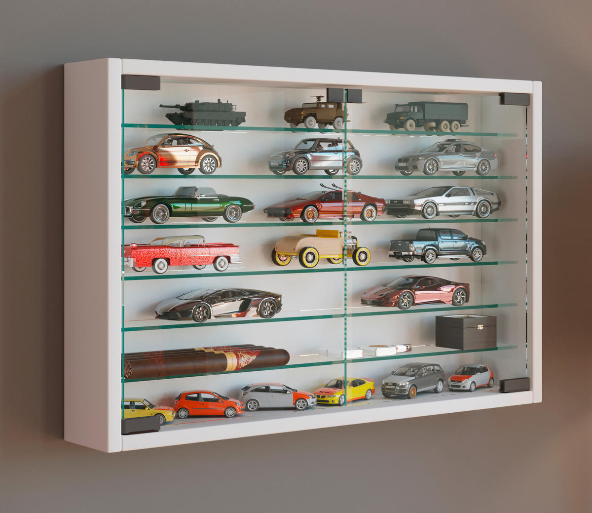 HÄNGEVITRINE in Weiss  - Weiss, Modern, Glas/Holzwerkstoff (60/40/10cm) - MID.YOU