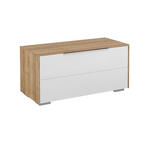 GARDEROBENBANK 80,8/38,7/37,3 cm  - Chromfarben/Eichefarben, Design, Glas/Holzwerkstoff (80,8/38,7/37,3cm) - Voleo