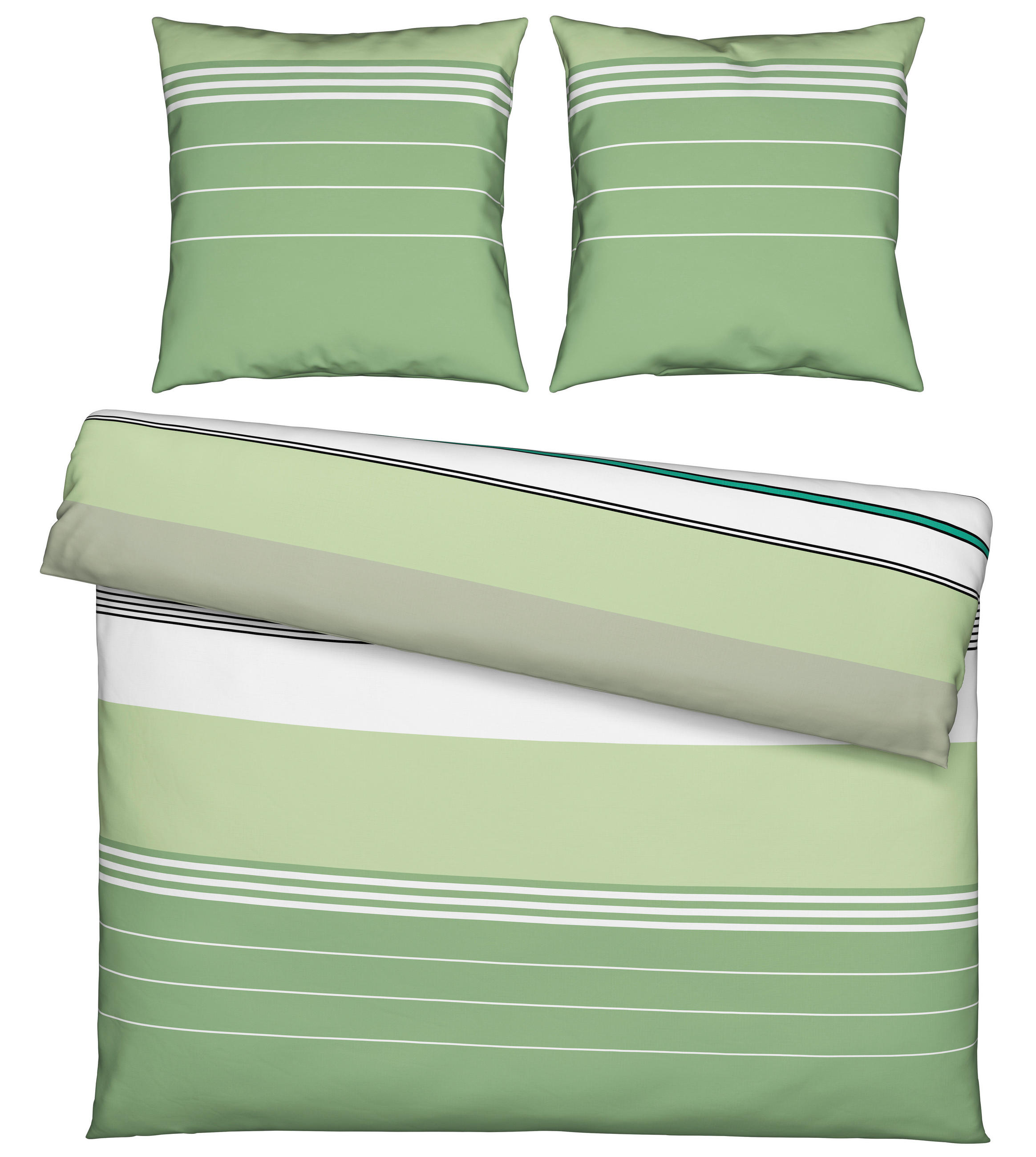BETTWÄSCHE 200/200 cm Manchi Renforcé  - Grün, KONVENTIONELL, Textil (200/200cm) - Novel