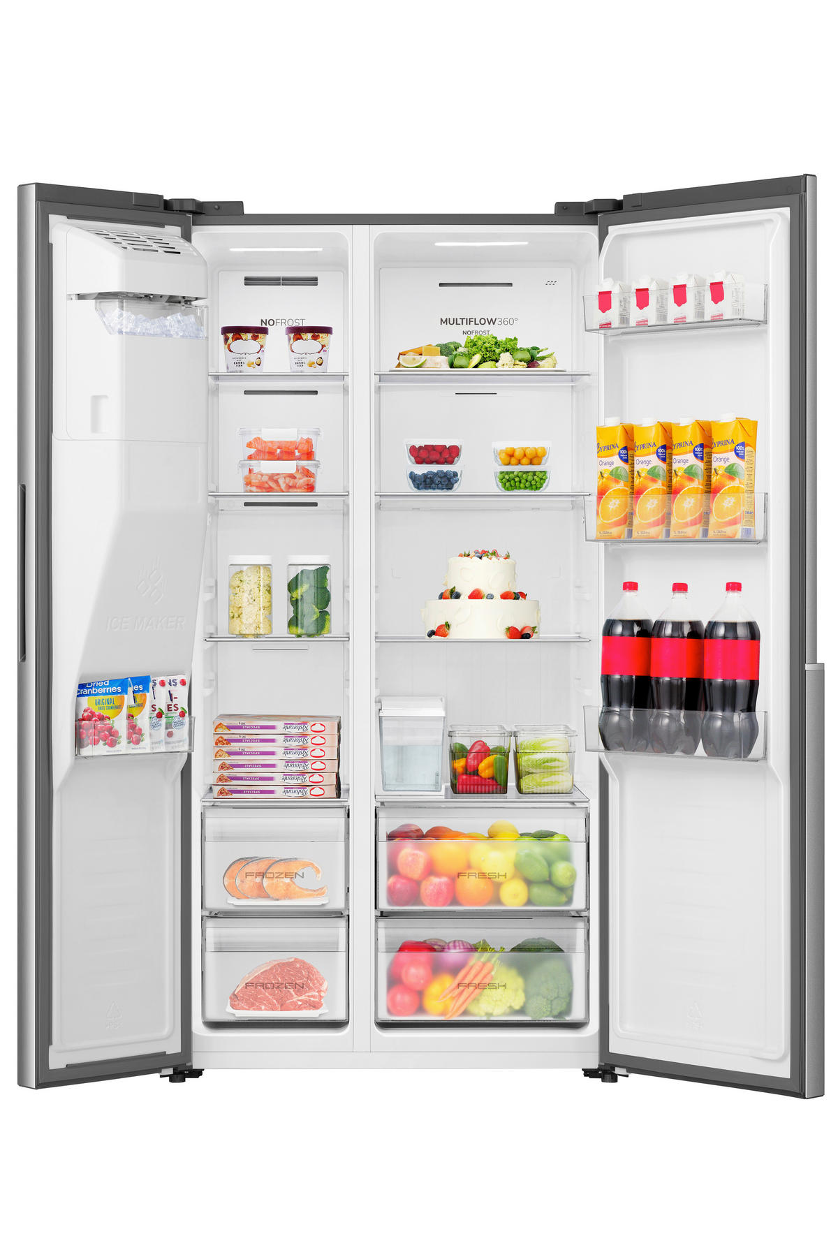 SIDE-BY-SIDE 91,1/178,6/61,5 cm NRS917E61X  - Edelstahlfarben, Trend, Glas/Kunststoff (91,1/178,6/61,5cm) - Hisense