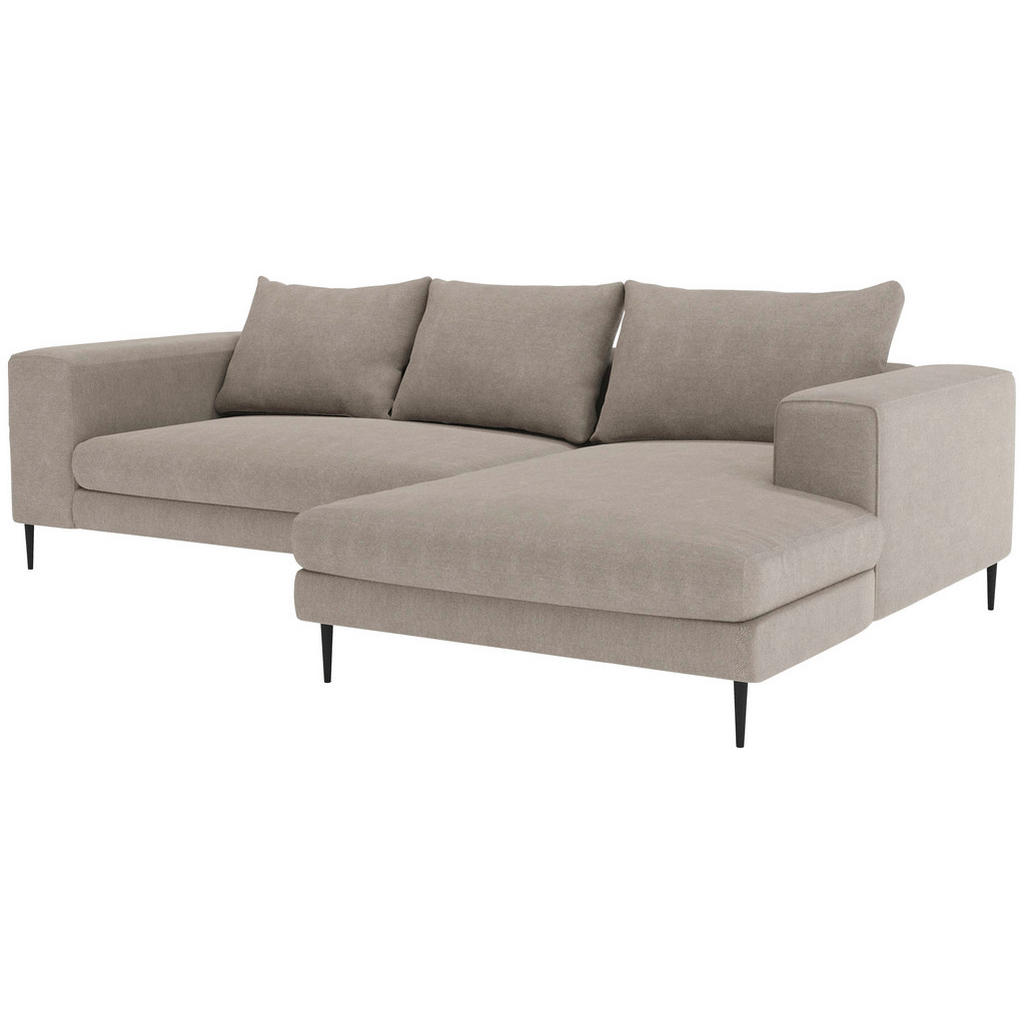 Thumbnail - Trendmanufaktur Ecksofa Aurora, Taupe, Textil, 4-Sitzer, Füllung: Schaumstoff, Silikon, Ottomane rechts, L-Form, 325x170...