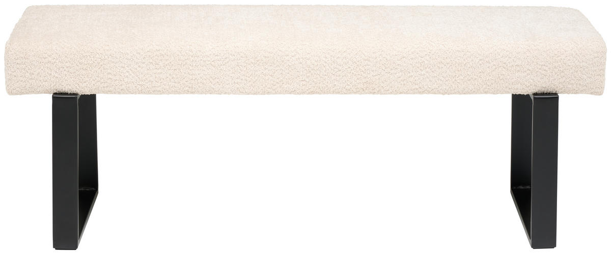 SITZBANK in Metall, Textil Beige  - Beige/Schwarz, KONVENTIONELL, Textil/Metall (140/49/47cm) - MID.YOU