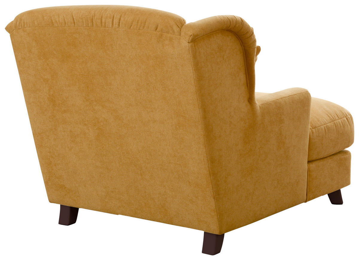 XXL-SESSEL in Senfgelb  - Dunkelbraun/Senfgelb, Modern, Holzwerkstoff/Textil (109/104/145cm) - Sit & More