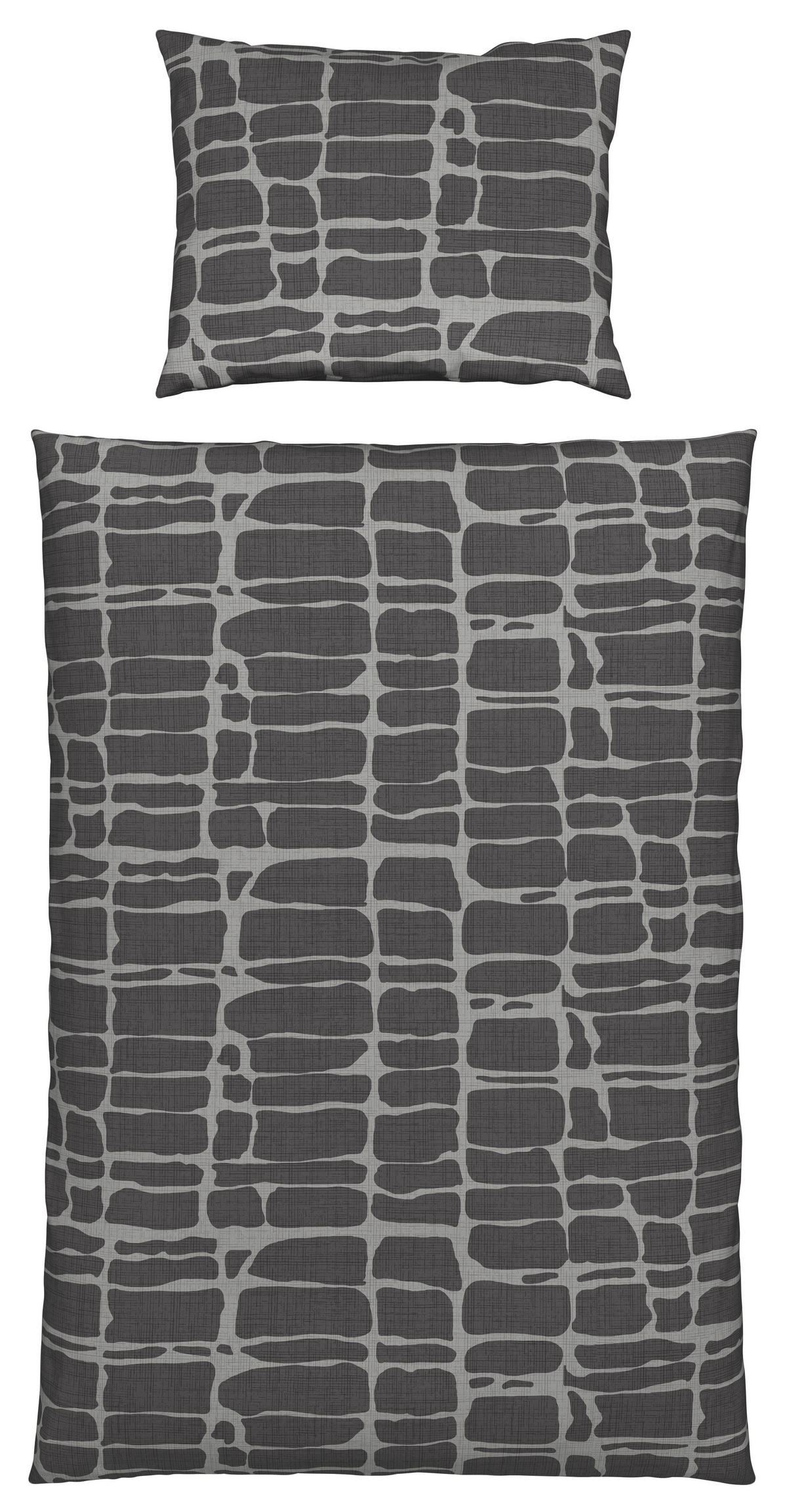 POSTEĽNÁ BIELIZEŇ, renforcé, antracitová, 140/200 cm - antracitová, Konventionell, textil (140/200cm) - Esposa