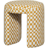 HOCKER Charlie Webstoff Gelb, Weiß  - Gelb/Weiß, Design, Textil (45/47/45cm) - Livetastic