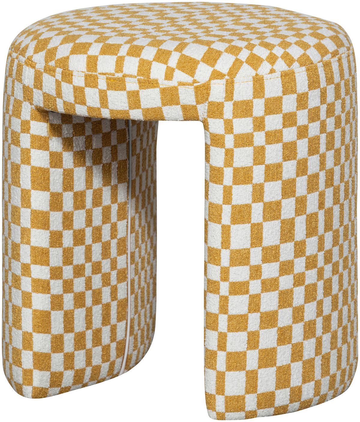 HOCKER Charlie Webstoff Gelb, Weiß  - Gelb/Weiß, Design, Textil (45/47/45cm) - Livetastic