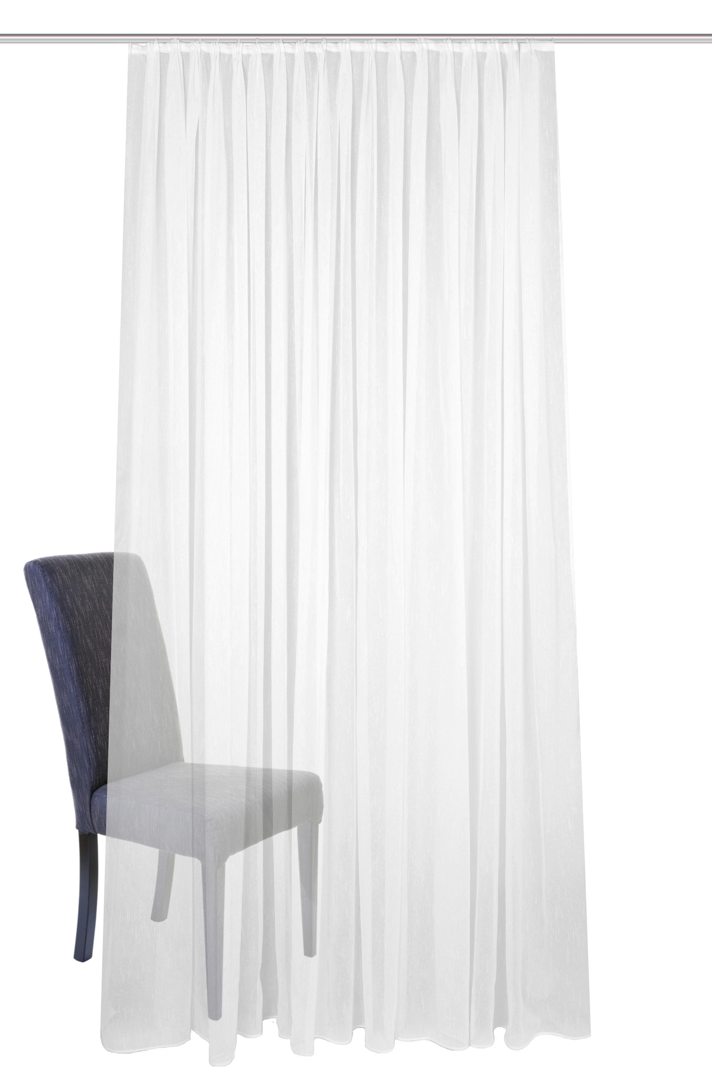 FERTIGSTORE  transparent  600/145 cm   - Weiß, Basics, Textil (600/145cm)