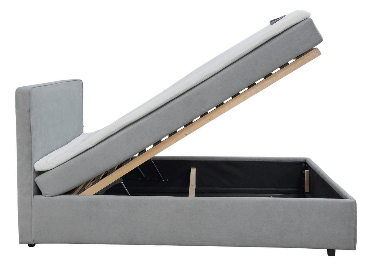 BOXBETT 120/200 cm  in Grau  - Schwarz/Naturfarben, MODERN, Holz/Kunststoff (120/200cm) - MID.YOU