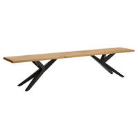 SITZBANK 200/40/46 cm Eichefarben Eiche massiv Metall  - Eichefarben/Schwarz, KONVENTIONELL, Holz/Metall (200/40/46cm) - Musterring