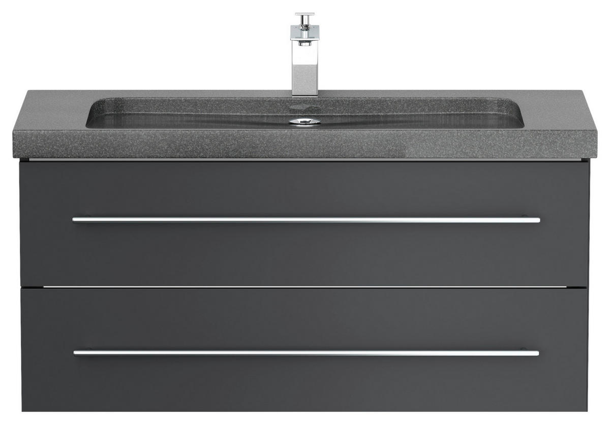 WASCHTISCHKOMBI 100 cm  - Graphitfarben, Basics, Holzwerkstoff/Stein (100cm) - MID.YOU