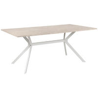 JEDILNA MIZA, bela, peščene barve  - bela/peščene barve, Basics, kovina/leseni material (180/90/75cm) - MID.YOU