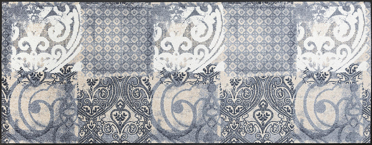 LÄUFER 75/190 cm Arabesque Hellgrau, Beige  - Beige/Hellgrau, Design, Kunststoff/Textil (75/190cm) - wash+dry