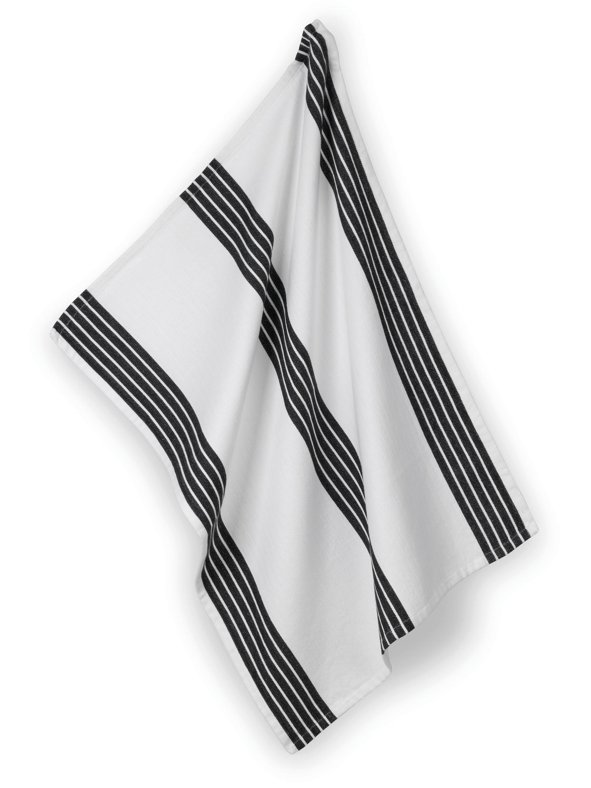 GESCHIRRTUCH Schwarz, Weiß  - Schwarz/Weiß, Basics, Textil (50/70cm) - Kela