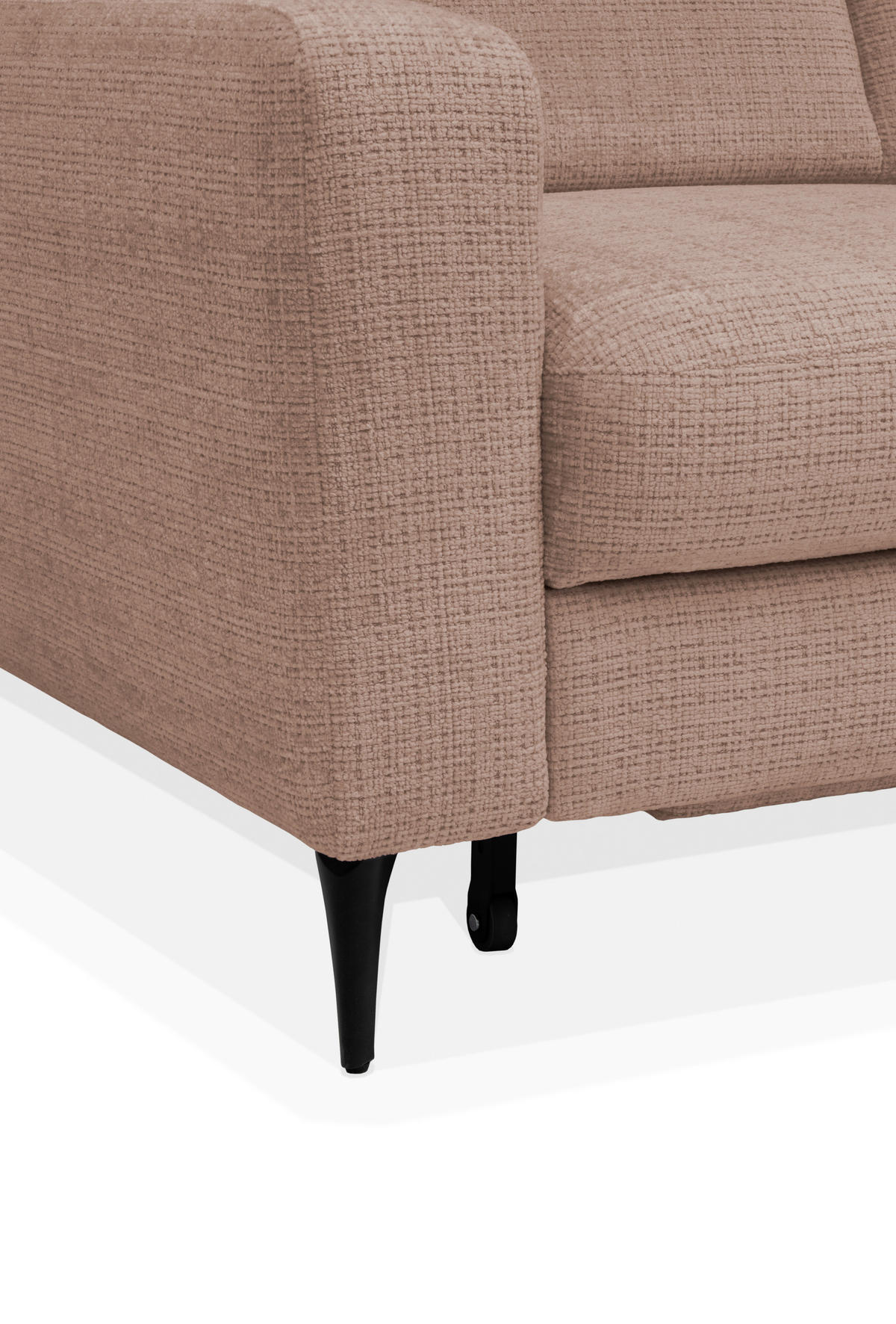 ECKSOFA FABIO Rostfarben Chenille Bettkasten, Kopfteilverstellung  - Rostfarben/Schwarz, Design, Textil/Metall (174/223cm) - Livetastic