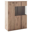 HIGHBOARD 90/121/38 cm  - Eichefarben/Anthrazit, KONVENTIONELL, Holzwerkstoff/Metall (90/121/38cm) - Cantus