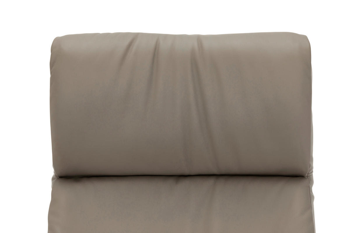 RELAXSESSEL Lederlook Echtleder    - Taupe/Schwarz, KONVENTIONELL, Leder/Textil (73/116/84cm) - Livetastic