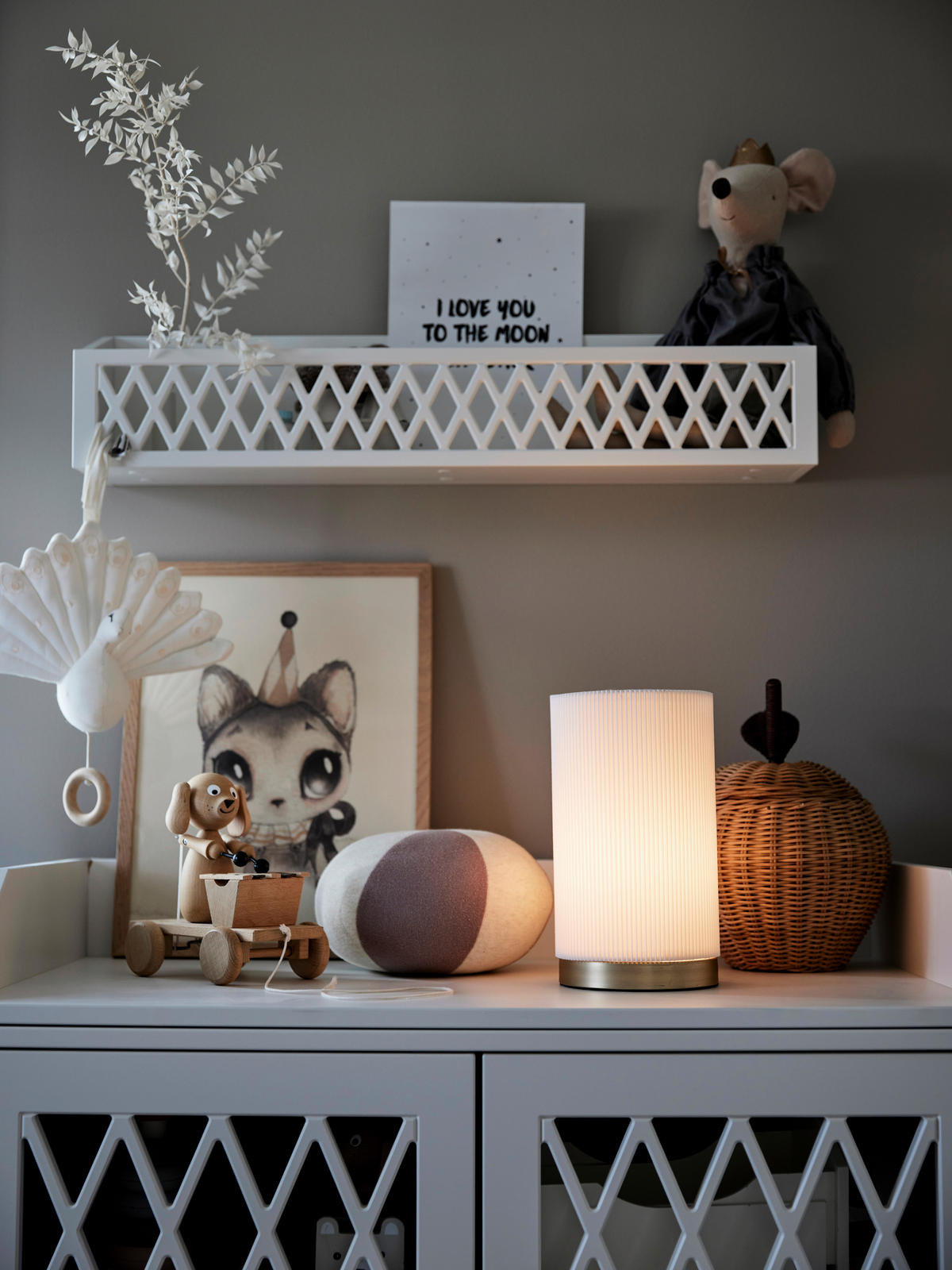 BORDSLAMPA Dora 25/25 cm   - Modern, metall/textil (25/25cm)