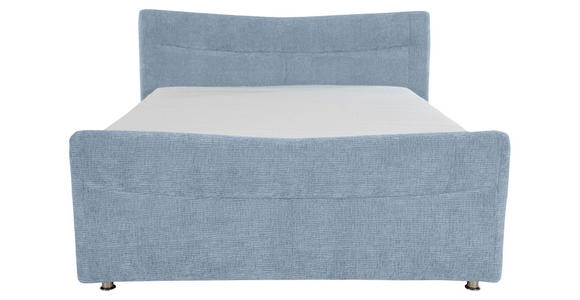 BOXSPRINGBETT 140/200 cm  in Hellblau  - Chromfarben/Hellblau, KONVENTIONELL, Textil/Metall (140/200cm) - Esposa