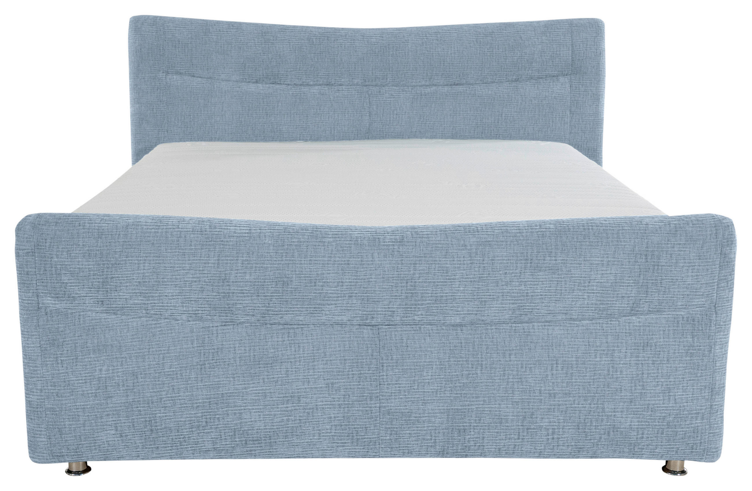 BOXSPRINGBETT 180/200 cm  in Hellblau  - Chromfarben/Hellblau, Konventionell, Textil/Metall (180/200cm) - Esposa
