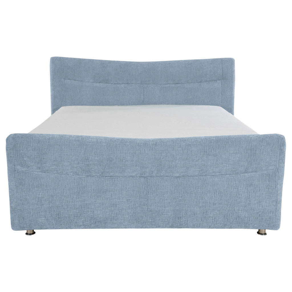 Thumbnail - Esposa Boxspringbett, Hellblau, Textil, H3, Höhe ca. 18 cm, 160x200 cm, gepolstertes Kopfteil, Stoffauswahl, in verschie...