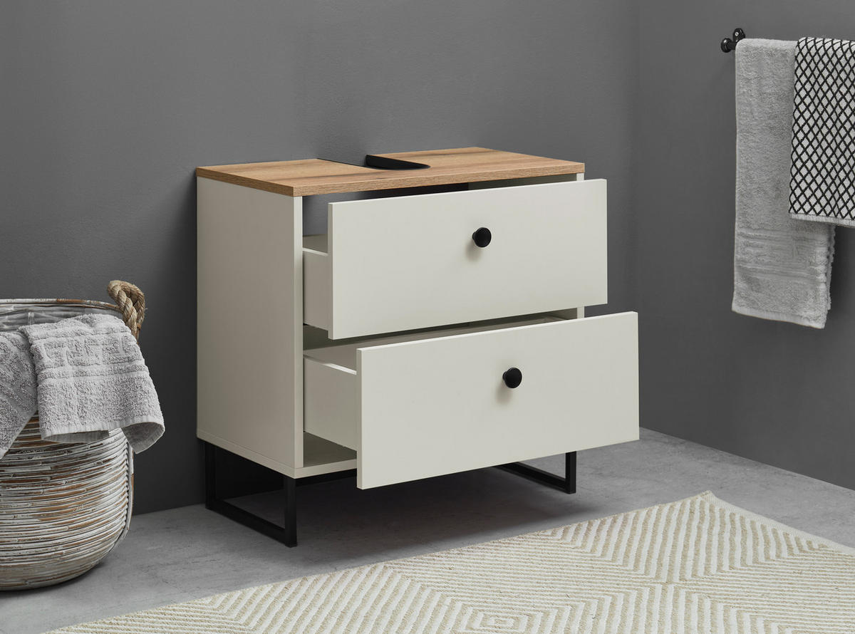 WASCHBECKENUNTERSCHRANK 60/60/35 cm  - Kaschmir/Eichefarben, MODERN, Holzwerkstoff/Kunststoff (60/60/35cm) - MID.YOU