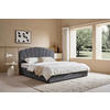 POLSTERBETT 180/200 cm, inkl. Lattenrost, Bettkasten,  in Grau  - Schwarz/Naturfarben, Trend, Holz/Kunststoff (180/200cm) - Ambia Home