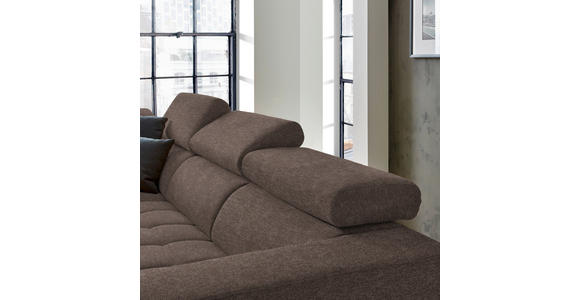 ECKSOFA in Mikrofaser Hellbraun  - Hellbraun/Schwarz, Design, Textil/Metall (207/301cm) - Xora