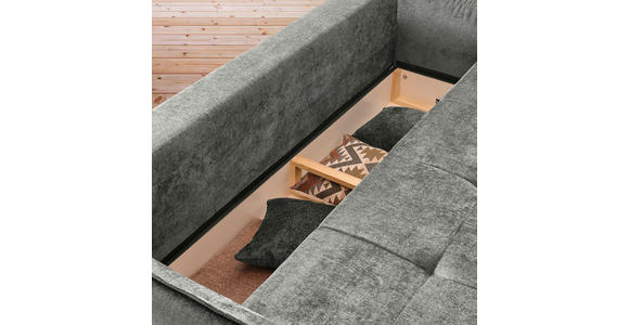 BOXSPRINGSOFA in Chenille Greige - Greige/Schwarz, MODERN, Kunststoff/Textil (235/95/108cm) - Hom`in