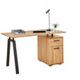SCHREIBTISCH 140/65/75 cm  in Eichefarben  - Eichefarben/Schwarz, KONVENTIONELL, Holz/Kunststoff (140/65/75cm) - Linea Natura