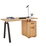 SCHREIBTISCH 140/65/75 cm  in Eichefarben  - Eichefarben/Schwarz, KONVENTIONELL, Holz/Kunststoff (140/65/75cm) - Linea Natura