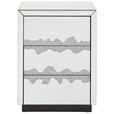 NACHTSCHRANK 45/60/30 cm  - Silberfarben/Schwarz, Trend, Glas/Holzwerkstoff (45/60/30cm) - Xora