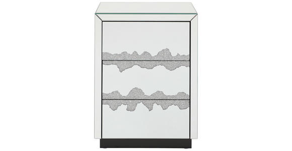 NACHTSCHRANK 45/60/30 cm - Silberfarben/Schwarz, Trend, Glas/Holzwerkstoff (45/60/30cm) - Xora