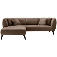 ECKSOFA Braun Lederlook  - Schwarz/Braun, MODERN, Holz/Textil (160/264cm) - Livetastic