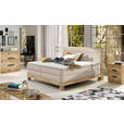 BOXSPRINGBETT 140/200 cm,  in Beige, gepolstertes Kopfteil, Topper, Matratzen, H3 + H3 = fest  - Eichefarben/Beige, Natur, Holz/Textil (140/200cm) - Valnatura